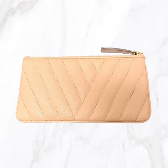 NWOT Tory Burch Dusty Rose Gold Kira Chevron Phone Wallet - Picture 2 of 4